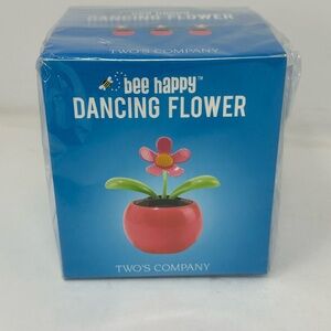 NEW!! Two's Company Bee Happy Solar Powered Dancing Flower Figurine N6